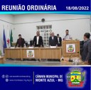 12ª REUNIÃO ORDINÁRIA CÂMARA MUNICIPAL DE MONTE AZUL/MG 18/08/2022