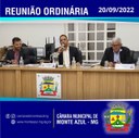 14ª REUNIÃO ORDINÁRIA CÂMARA MUNICIPAL DE MONTE AZUL/MG - 20/09/2022