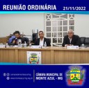 18ª REUNIÃO ORDINÁRIA CÂMARA MUNICIPAL DE MONTE AZUL/MG 21/11/2022