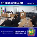7ª REUNIÃO ORDINÁRIA - CÂMARA MUNICIPAL DE MONTE AZUL/MG 05/05/2022