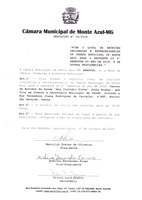 Câmara Municipal de Monte Azul - MG, fixa o local de Reunições Ordinárias & Extraordinárias
