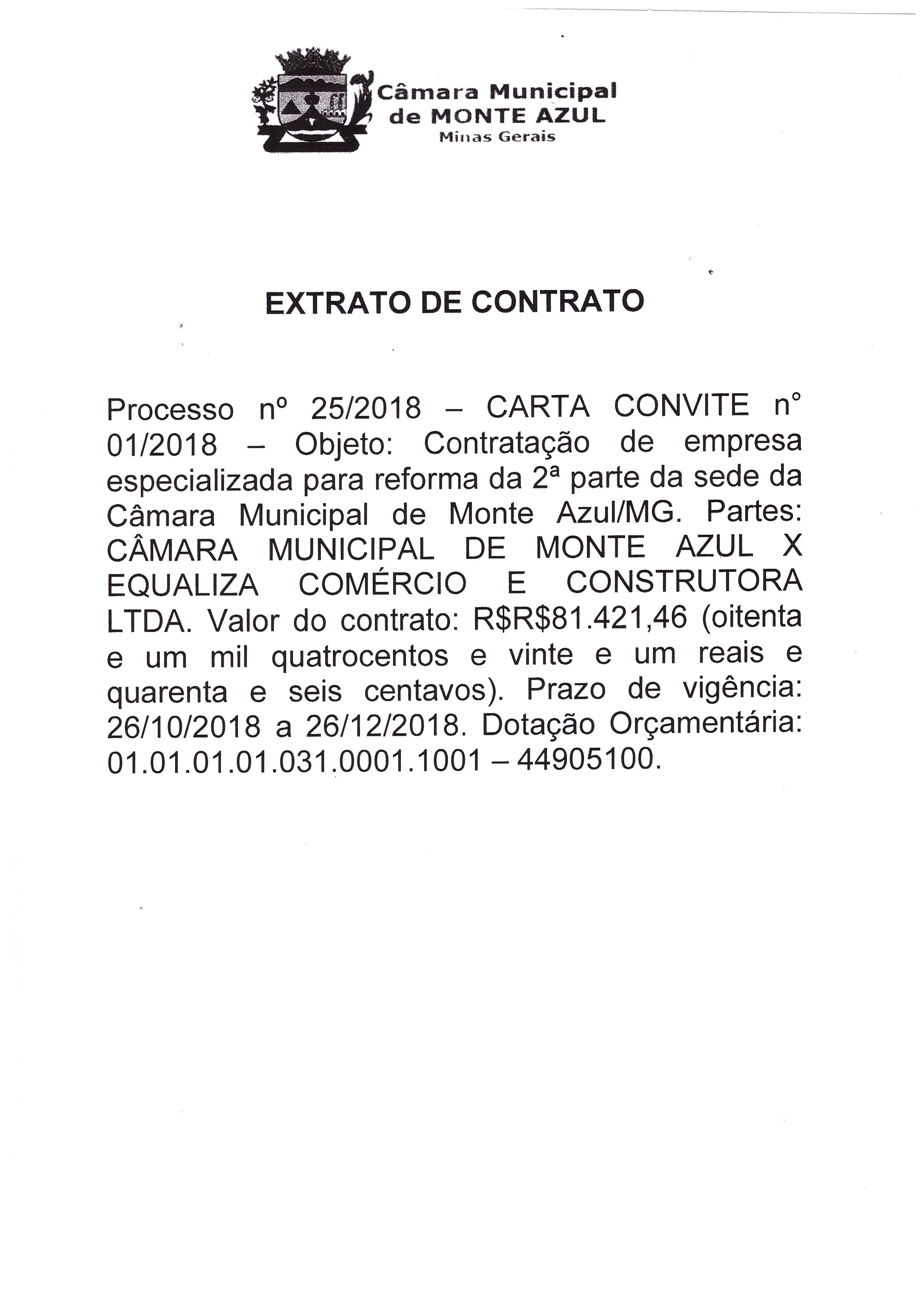 EXTRATO DE CONTRATO